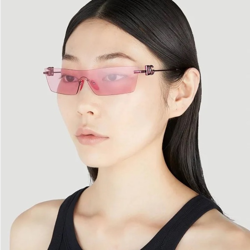 DOLCE & GABBANA RIMLESS PINK SUNGLASSES